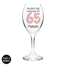 Personalised Purple Ronnie Big Age Female Wine Glass